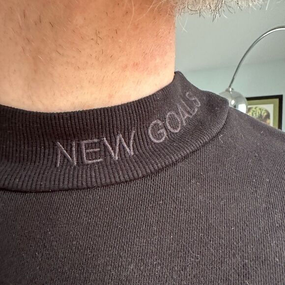 ZARA Mens New Goals Textured Cotton Pullover Black Sweatshirt size Extra Large - Picture 5 of 9